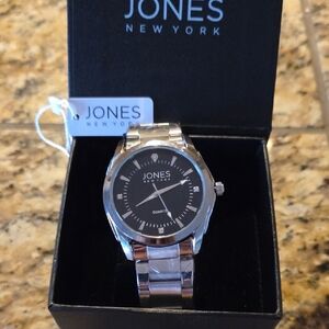 Jones New York Silver and Black Men's Watch